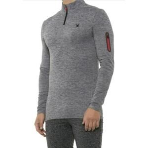 Spyder Active Men's Performance 1/4 Zip Grey /Heather, Four-Way Stretch SZ MED